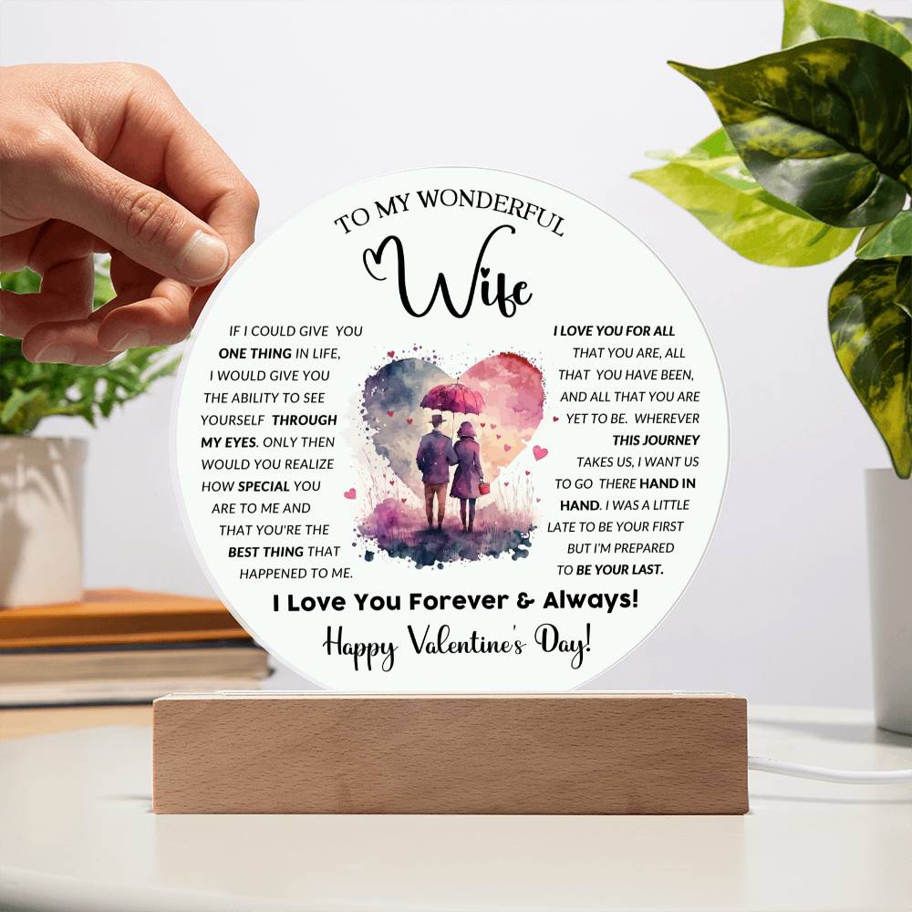 To My Wife - Valentine's Day Gift - Acrylic Circle Plaque