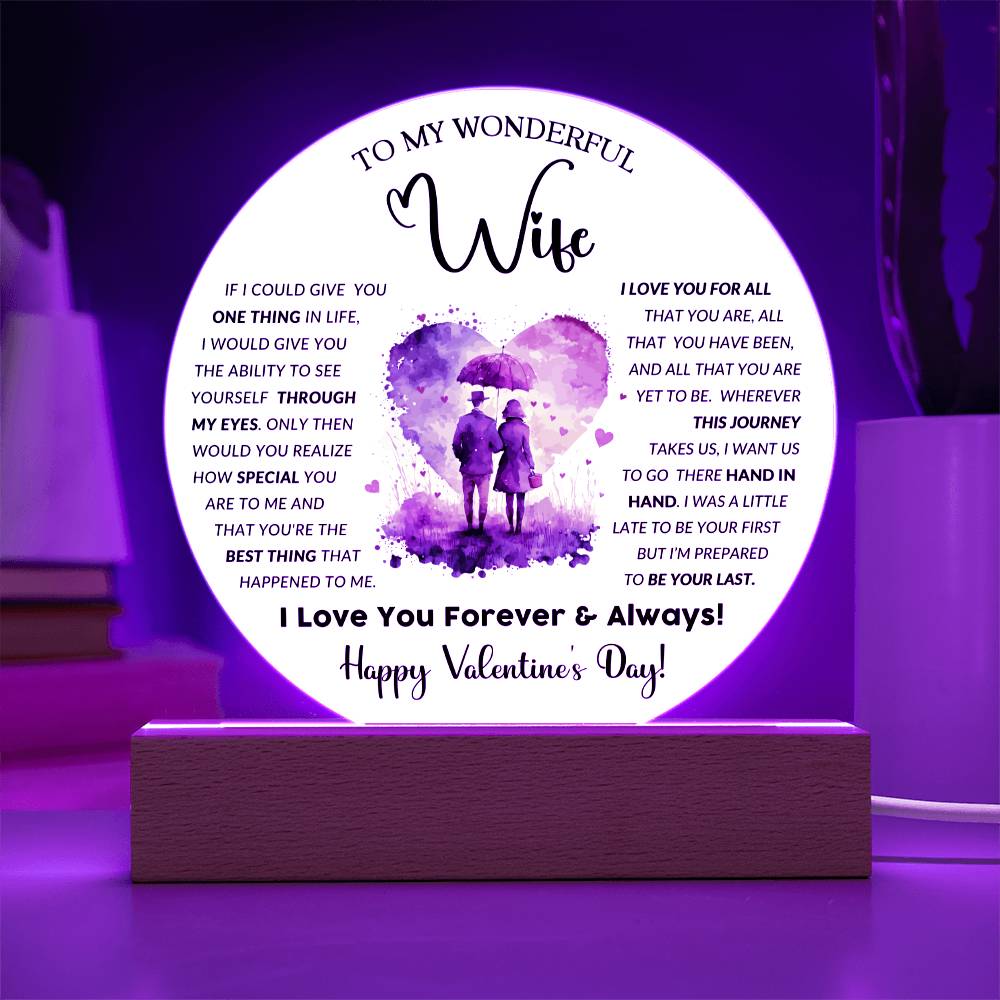 To My Wife - Valentine's Day Gift - Acrylic Circle Plaque