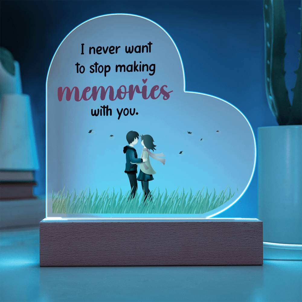 Memories Acrylic Heart Plaque