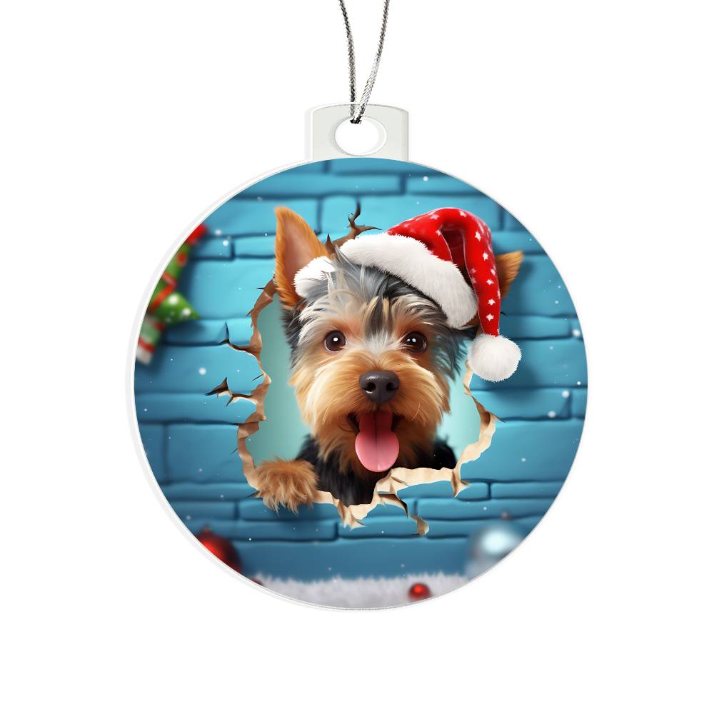 3D Dog christmas  Acrylic Ornament