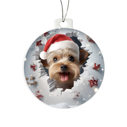 3D Dog  christmas Acrylic Ornament