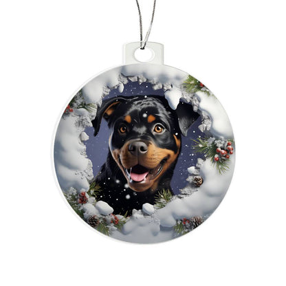 3D Dog christmas Acrylic Ornament