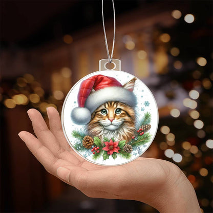 Merry christmas Cat Acrylic Ornament