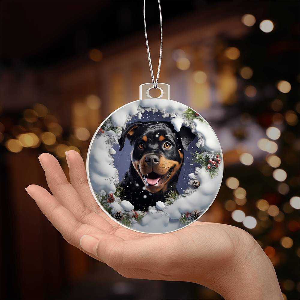 3D Dog christmas Acrylic Ornament