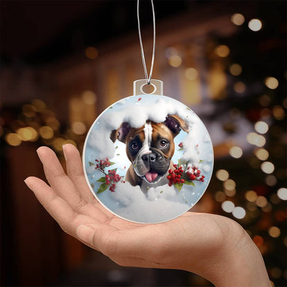 3D Dog christmas Acrylic Ornament