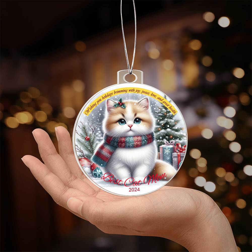 Best Cat Mom Acrylic Ornament