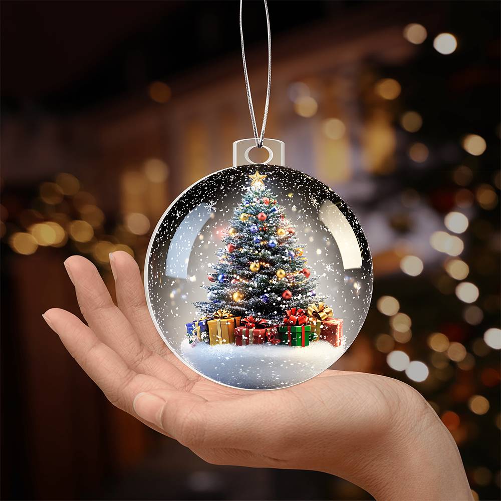 Globe 3D Christmas Acrylic Ornament