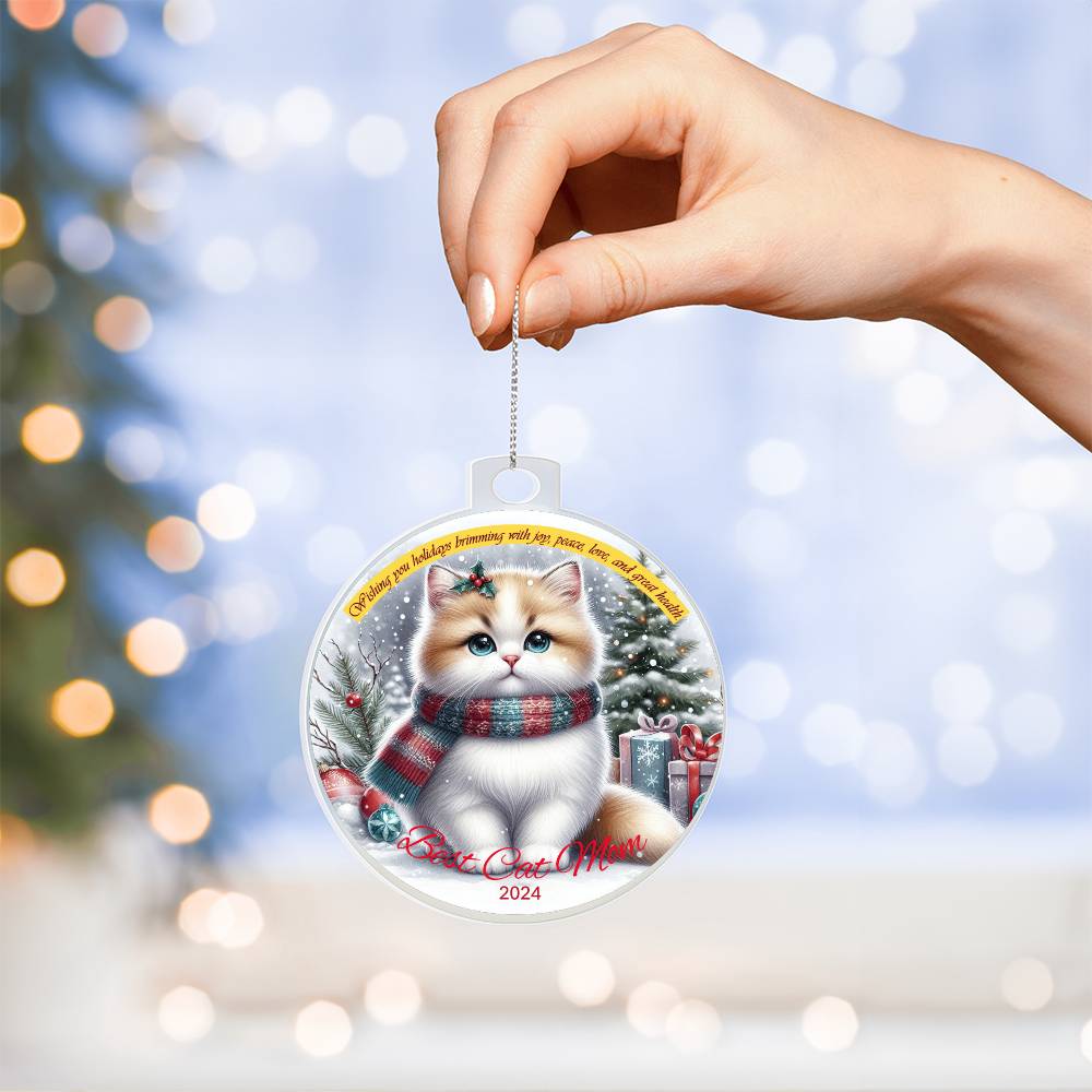 Best Cat Mom Acrylic Ornament