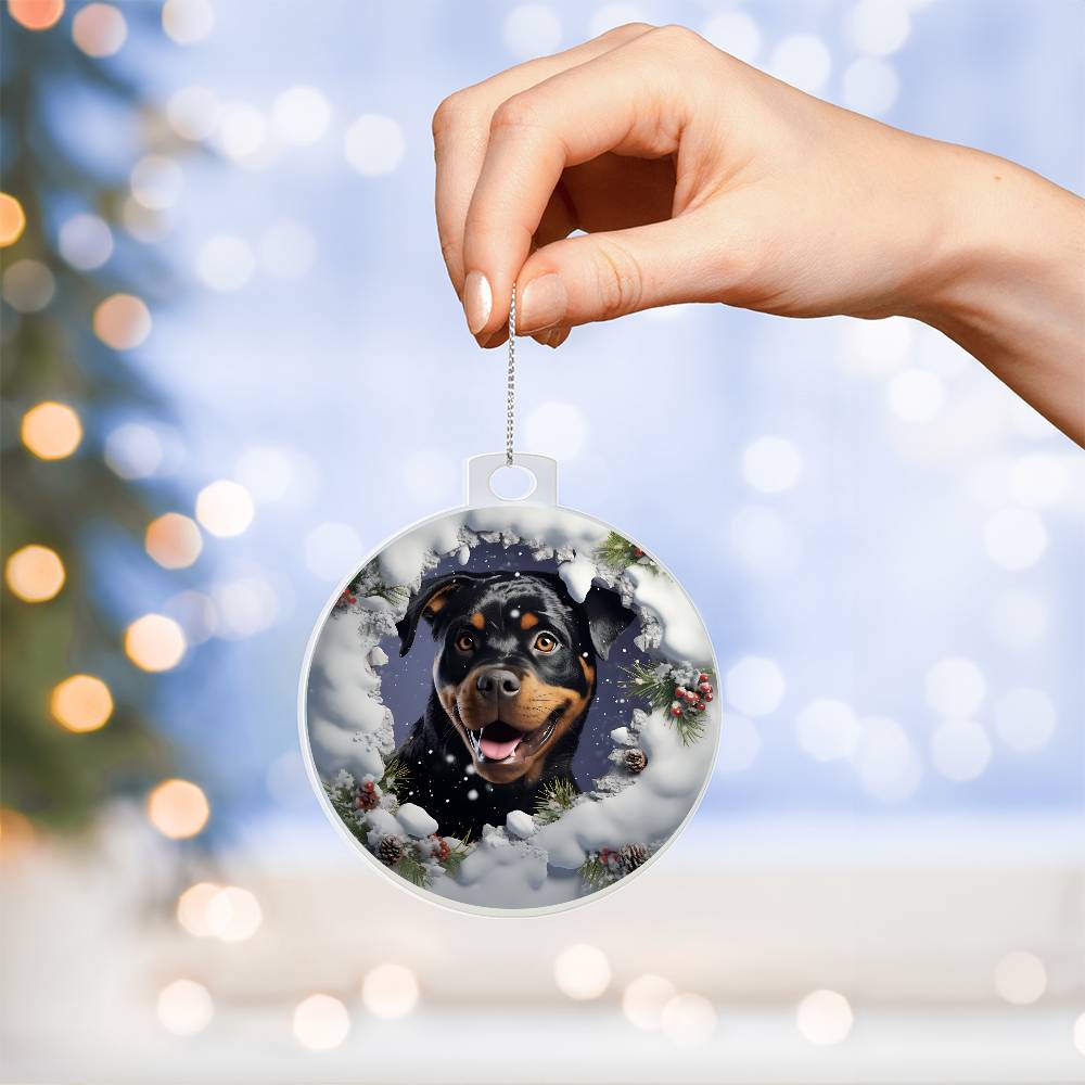 3D Dog christmas Acrylic Ornament