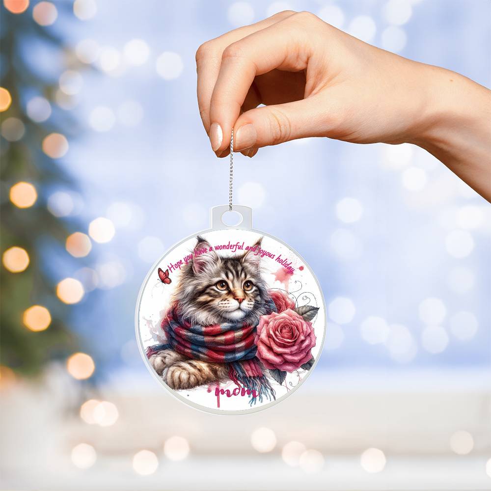 Cat Mom Acrylic Ornament