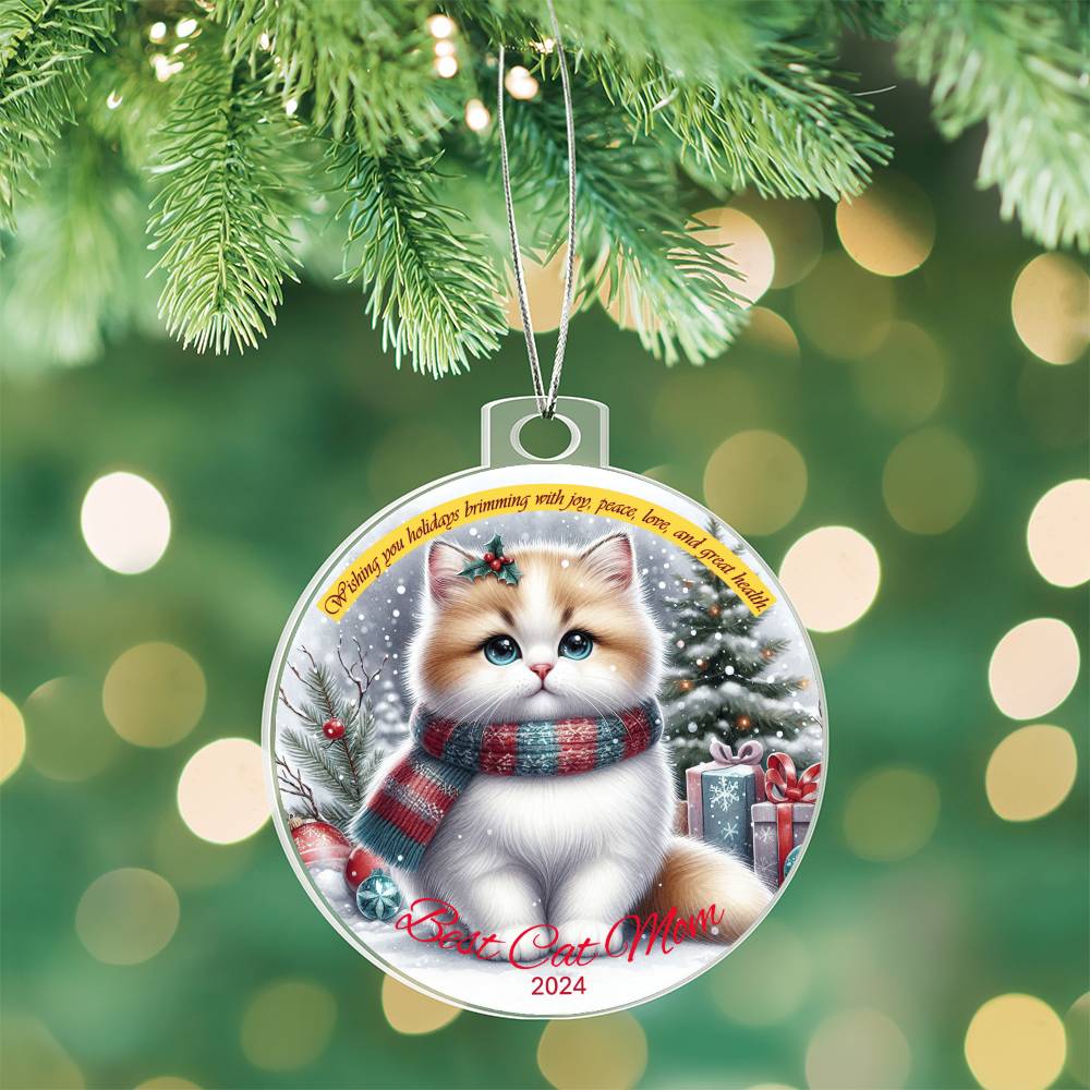 Best Cat Mom Acrylic Ornament