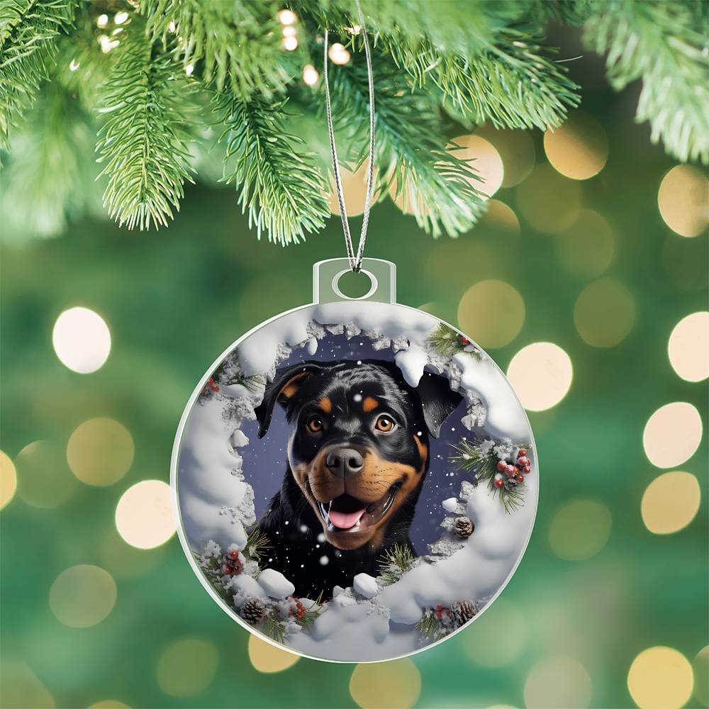 3D Dog christmas Acrylic Ornament