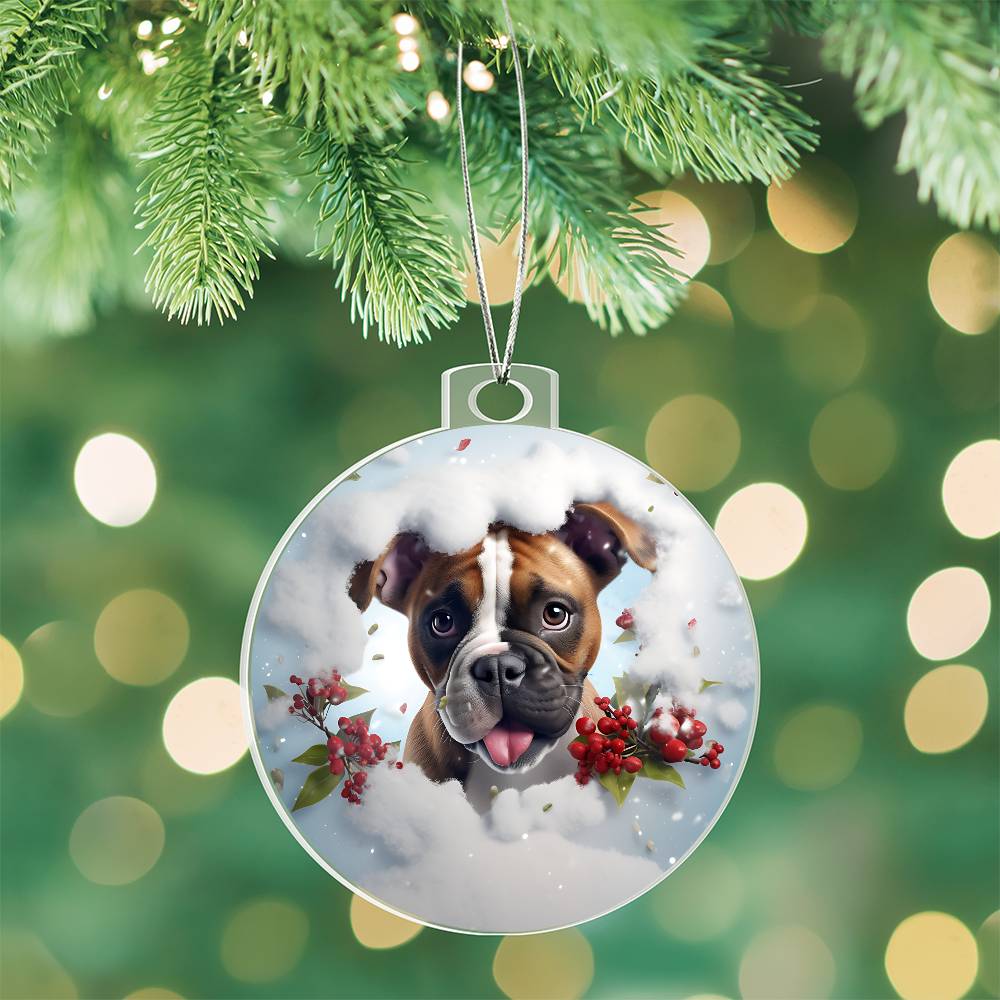 3D Dog christmas Acrylic Ornament