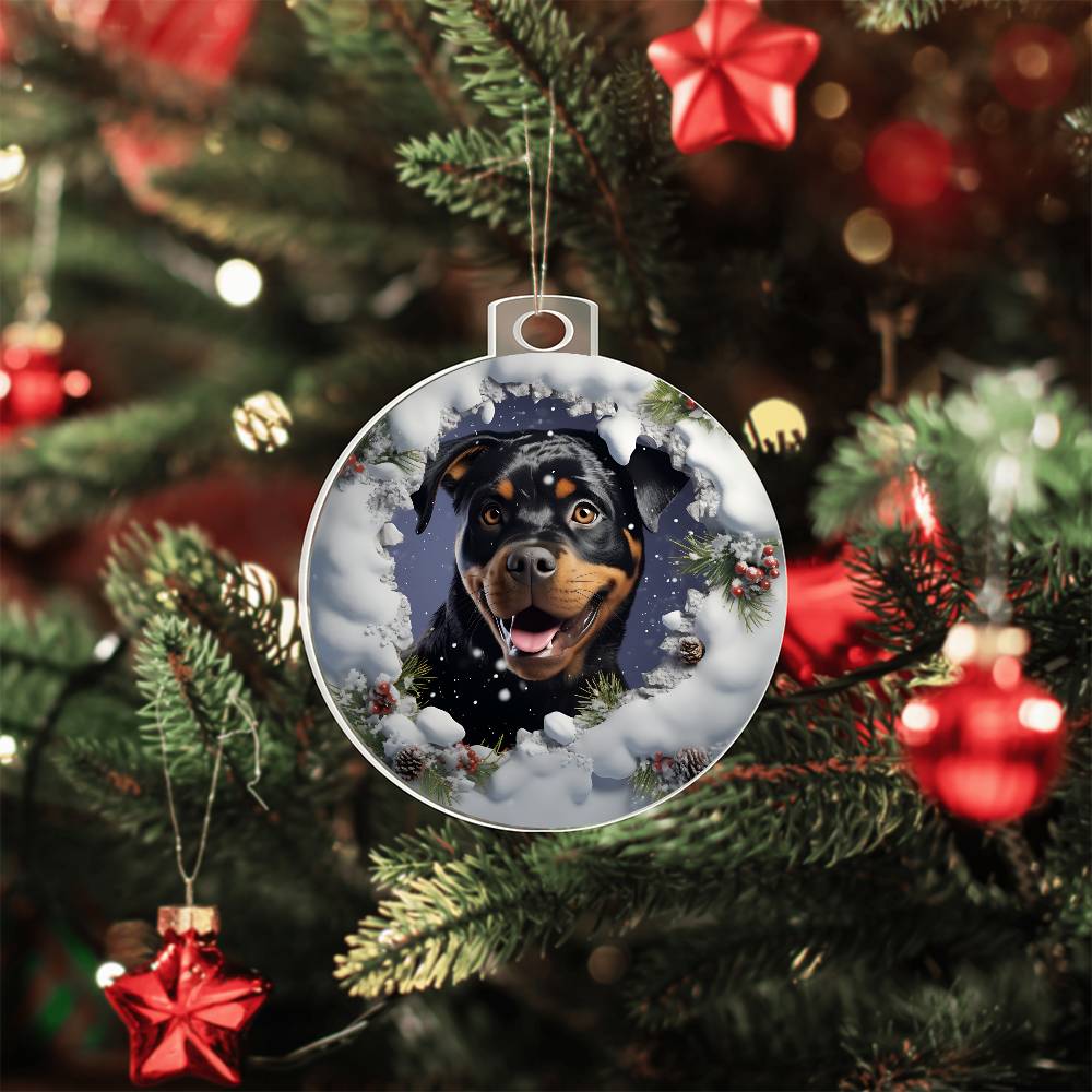 3D Dog christmas Acrylic Ornament