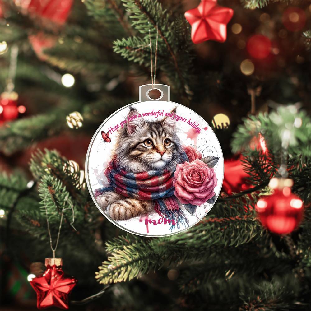 Cat Mom Acrylic Ornament