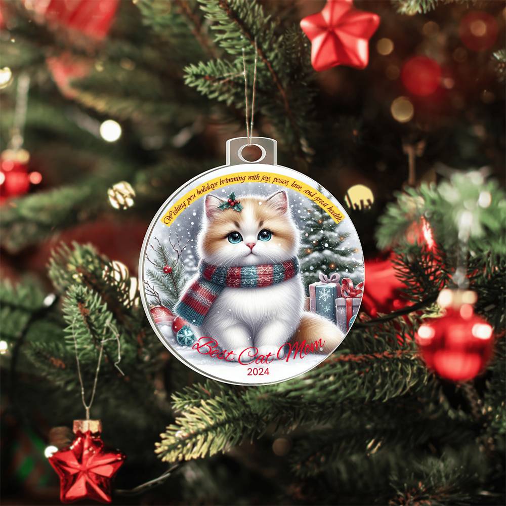 Best Cat Mom Acrylic Ornament