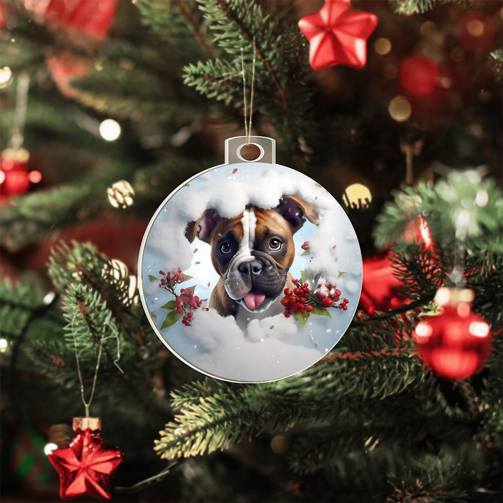 3D Dog christmas Acrylic Ornament