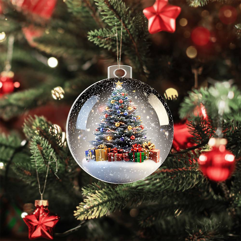 Globe 3D Christmas Acrylic Ornament