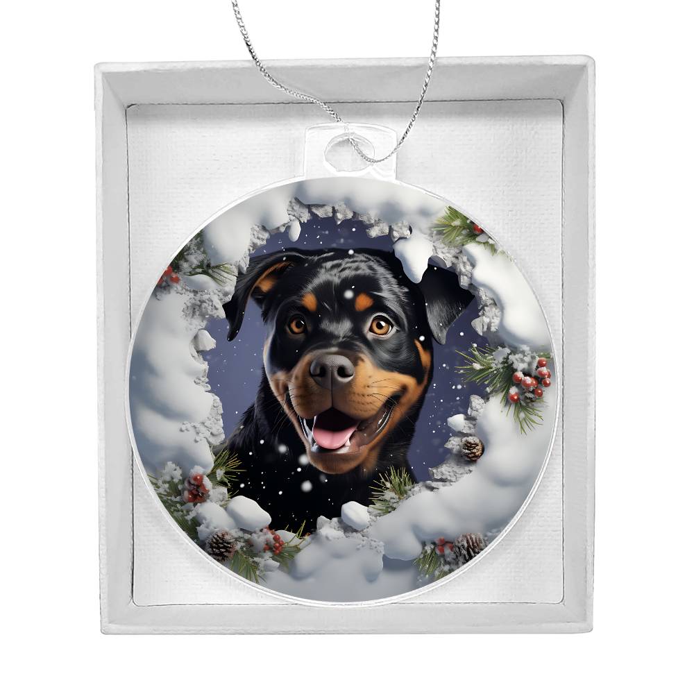 3D Dog christmas Acrylic Ornament