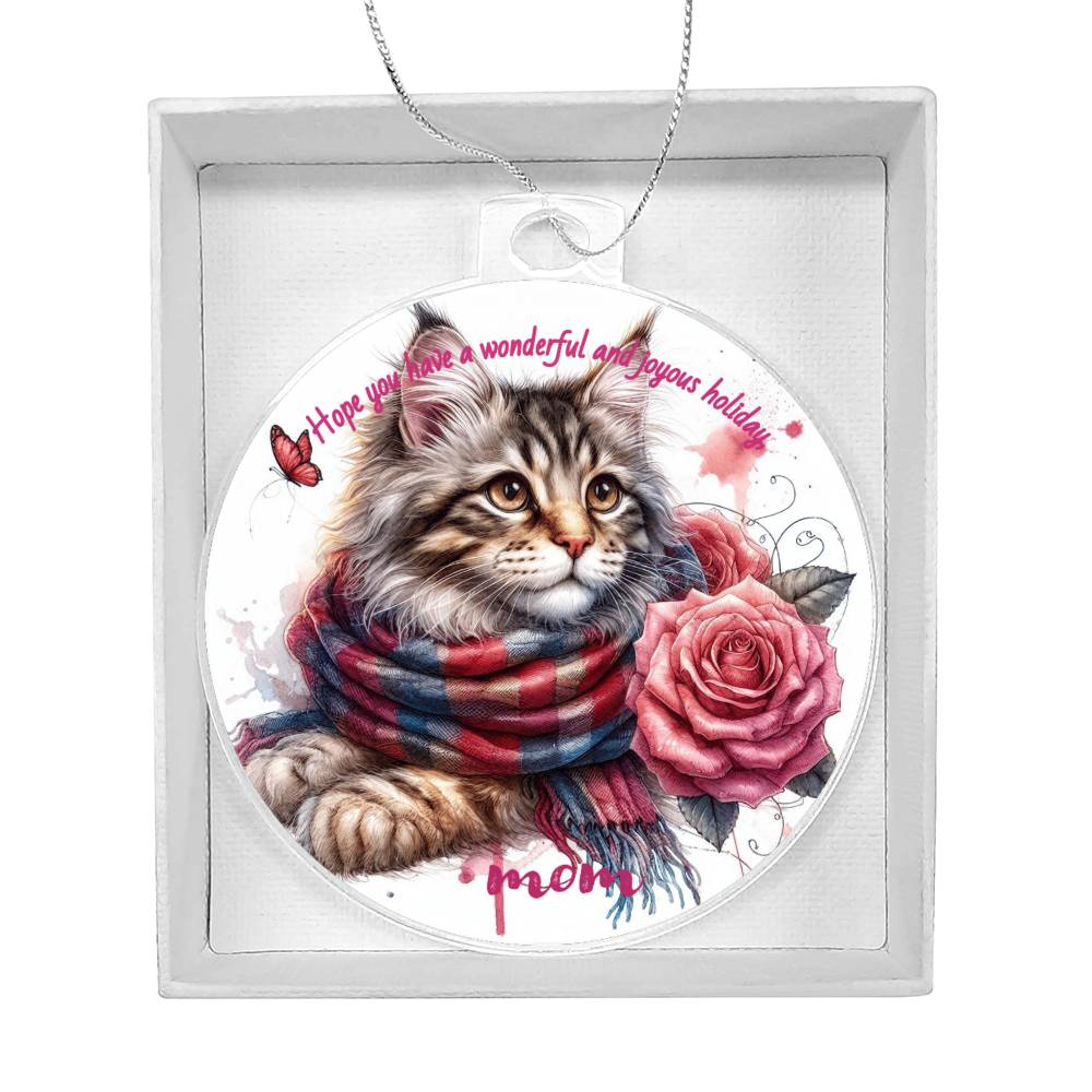 Cat Mom Acrylic Ornament