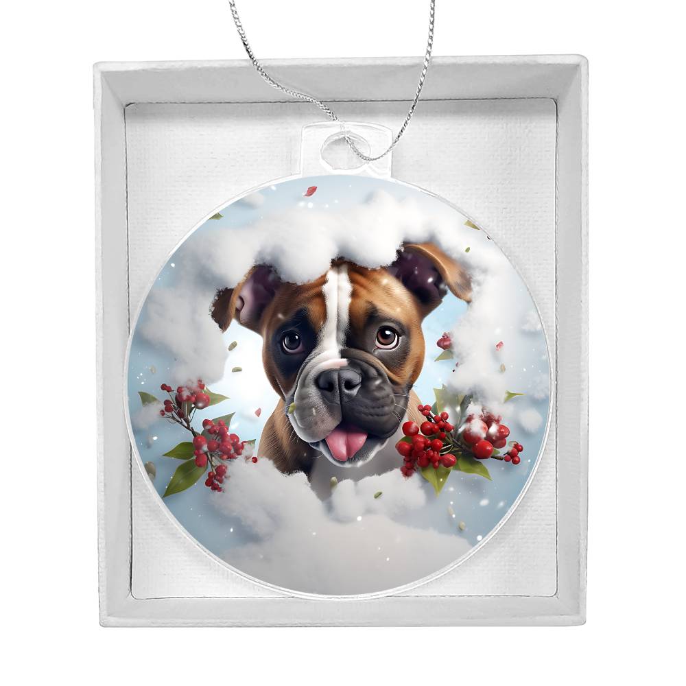 3D Dog christmas Acrylic Ornament