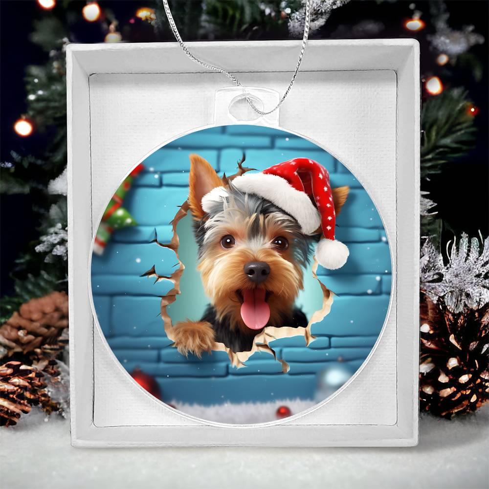 3D Dog christmas  Acrylic Ornament