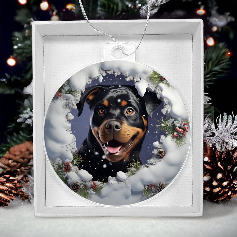 3D Dog christmas Acrylic Ornament