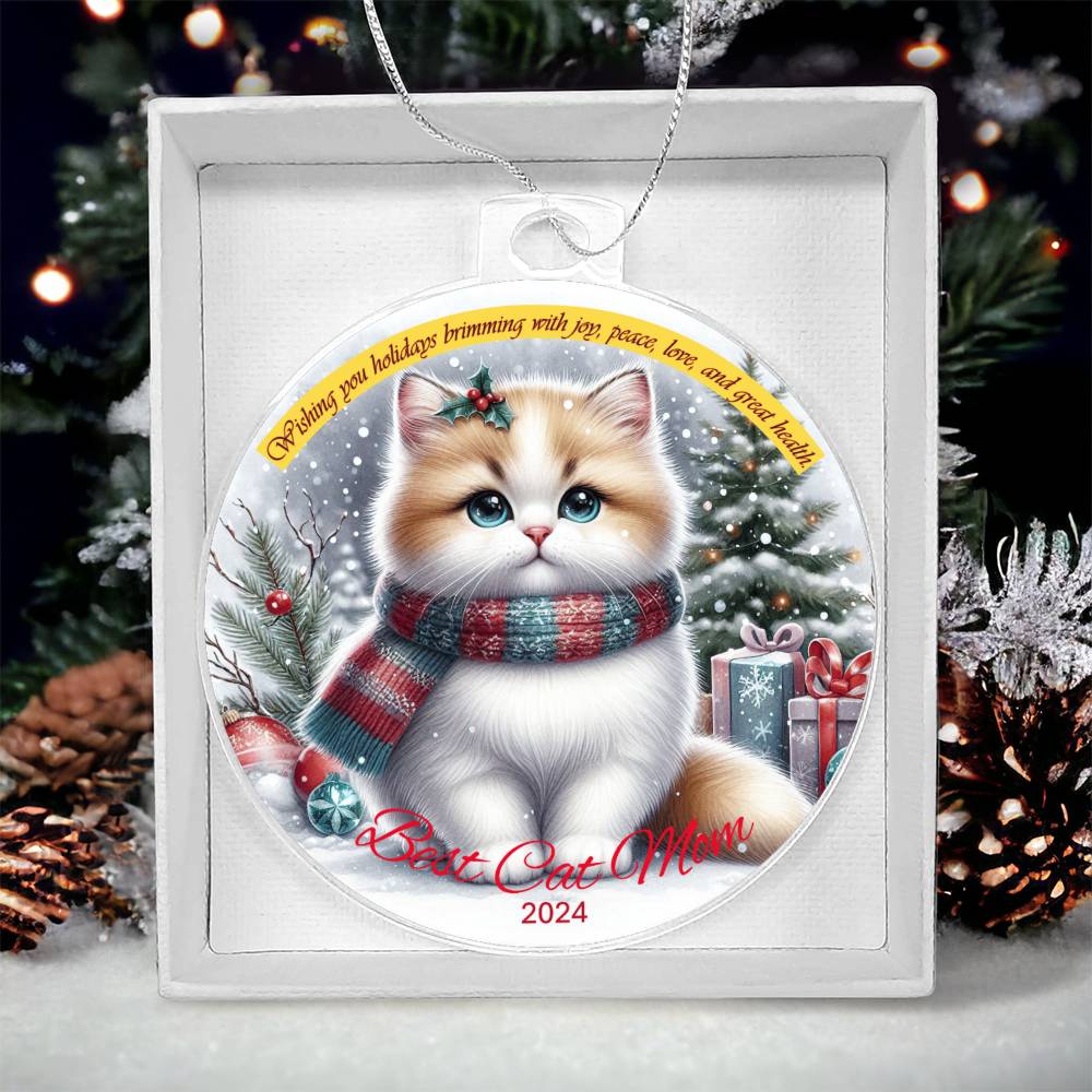 Best Cat Mom Acrylic Ornament