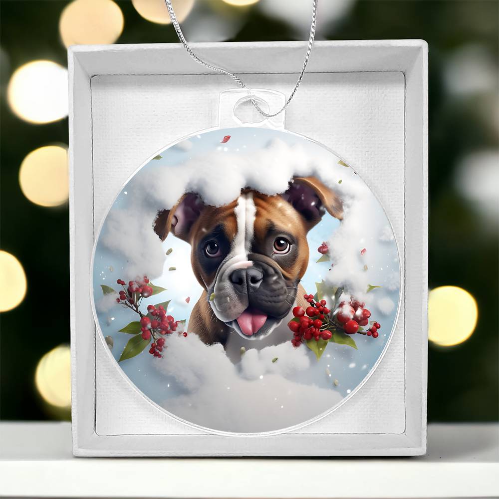 3D Dog christmas Acrylic Ornament