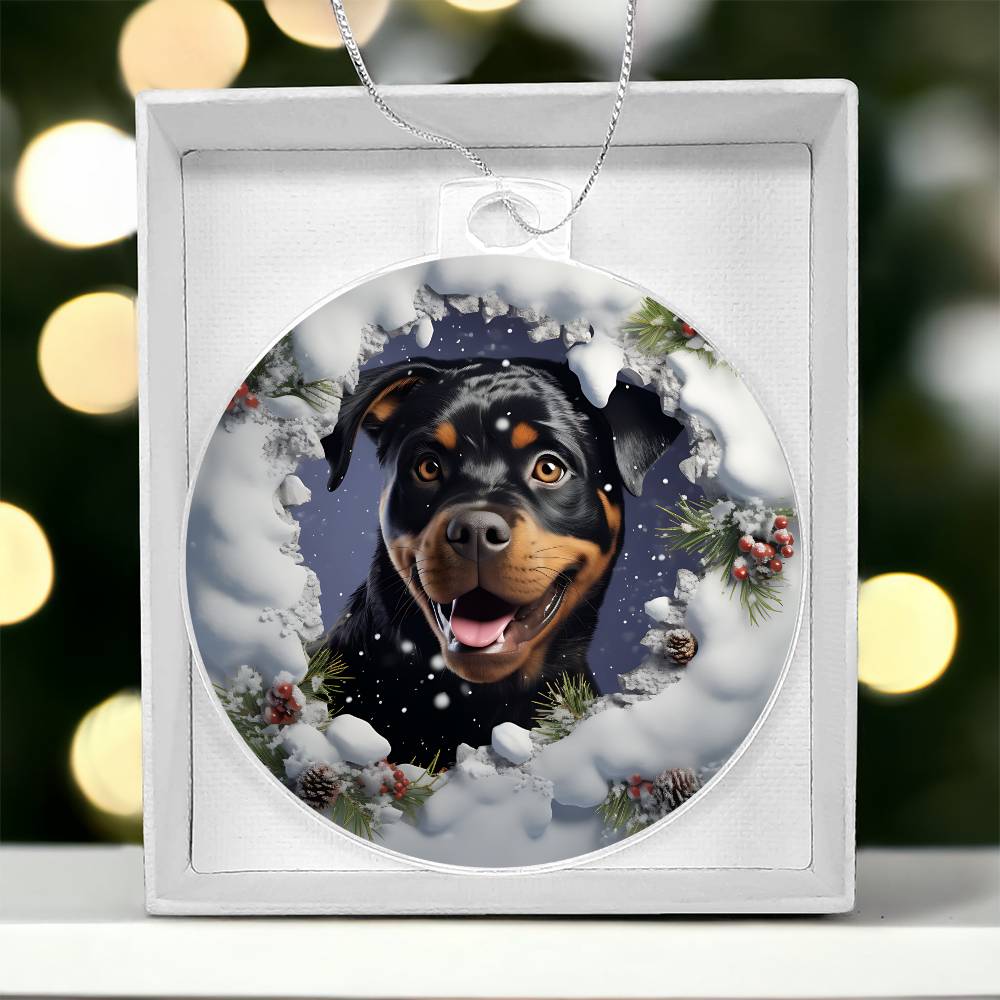 3D Dog christmas Acrylic Ornament