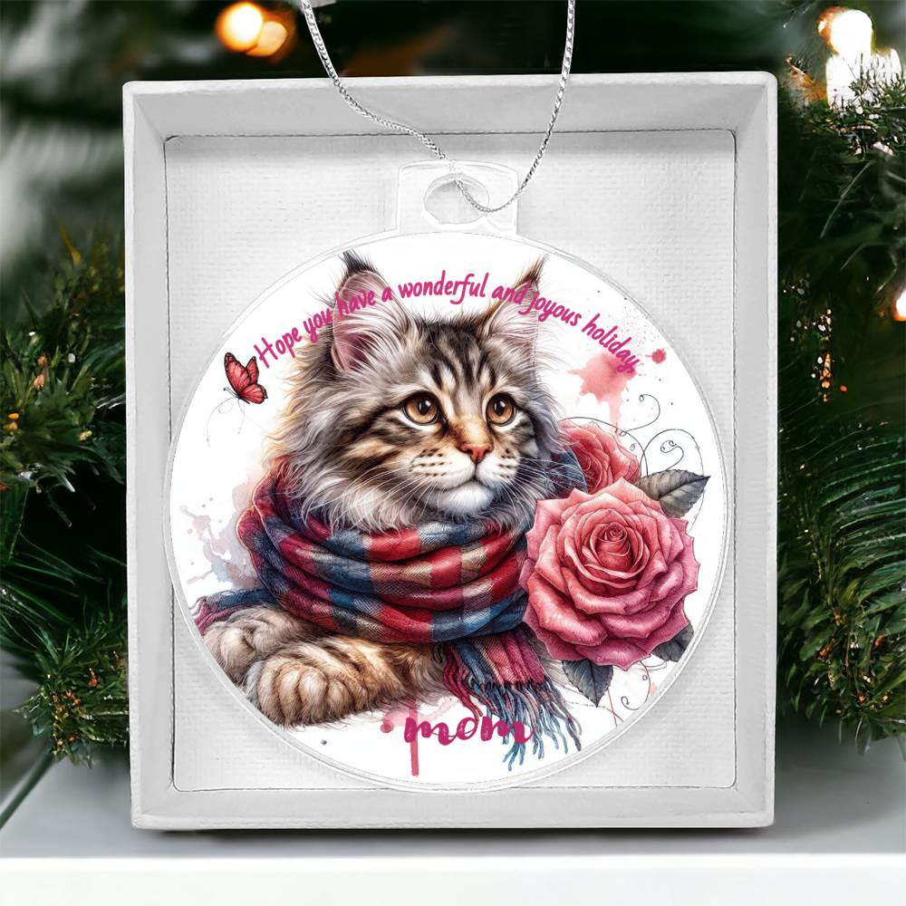 Cat Mom Acrylic Ornament