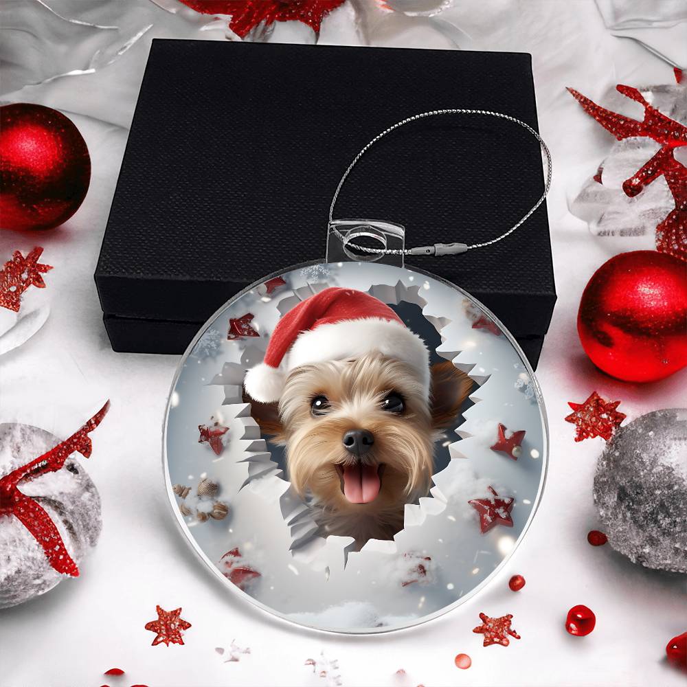 3D Dog  christmas Acrylic Ornament