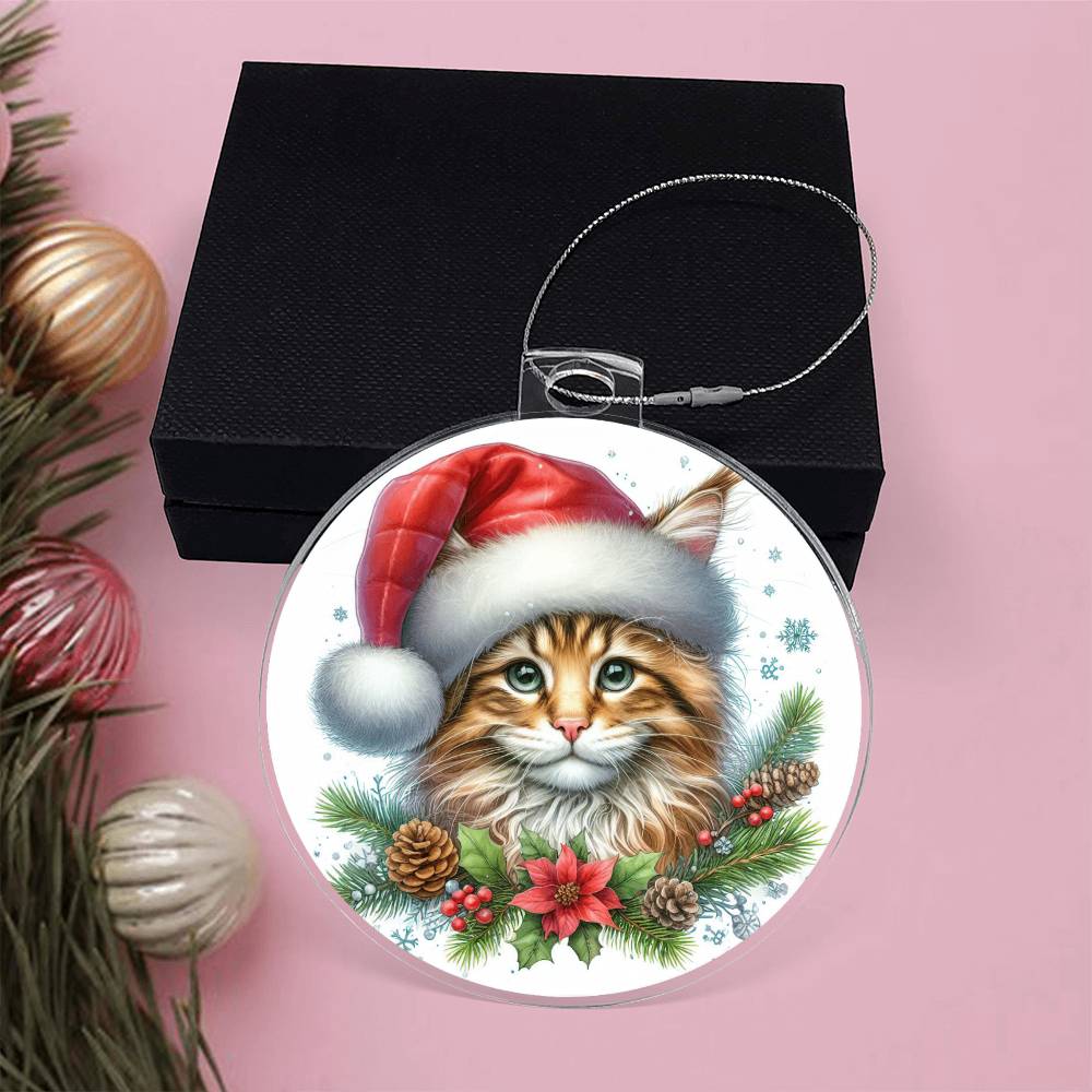 Merry christmas Cat Acrylic Ornament