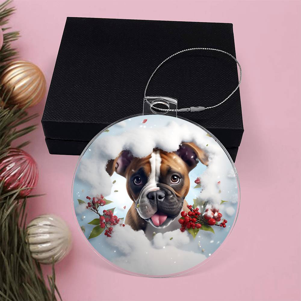 3D Dog christmas Acrylic Ornament