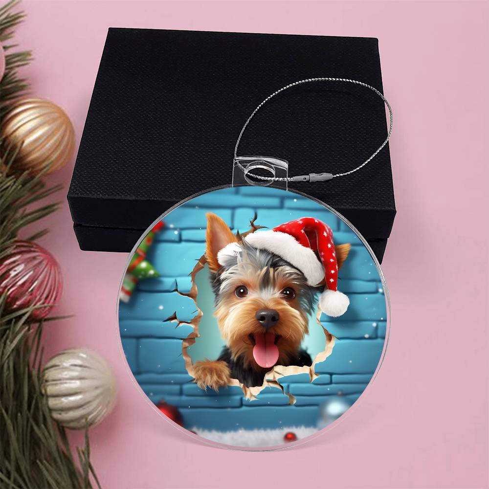 3D Dog christmas  Acrylic Ornament