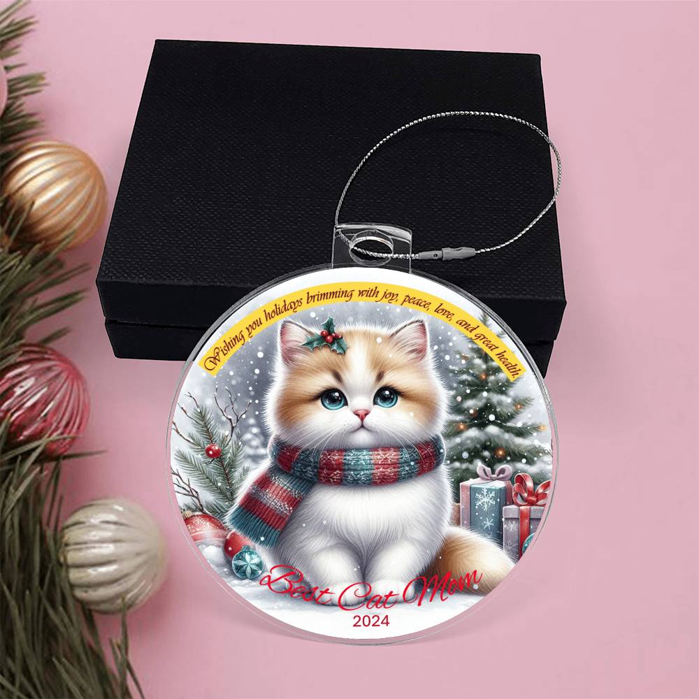 Best Cat Mom Acrylic Ornament