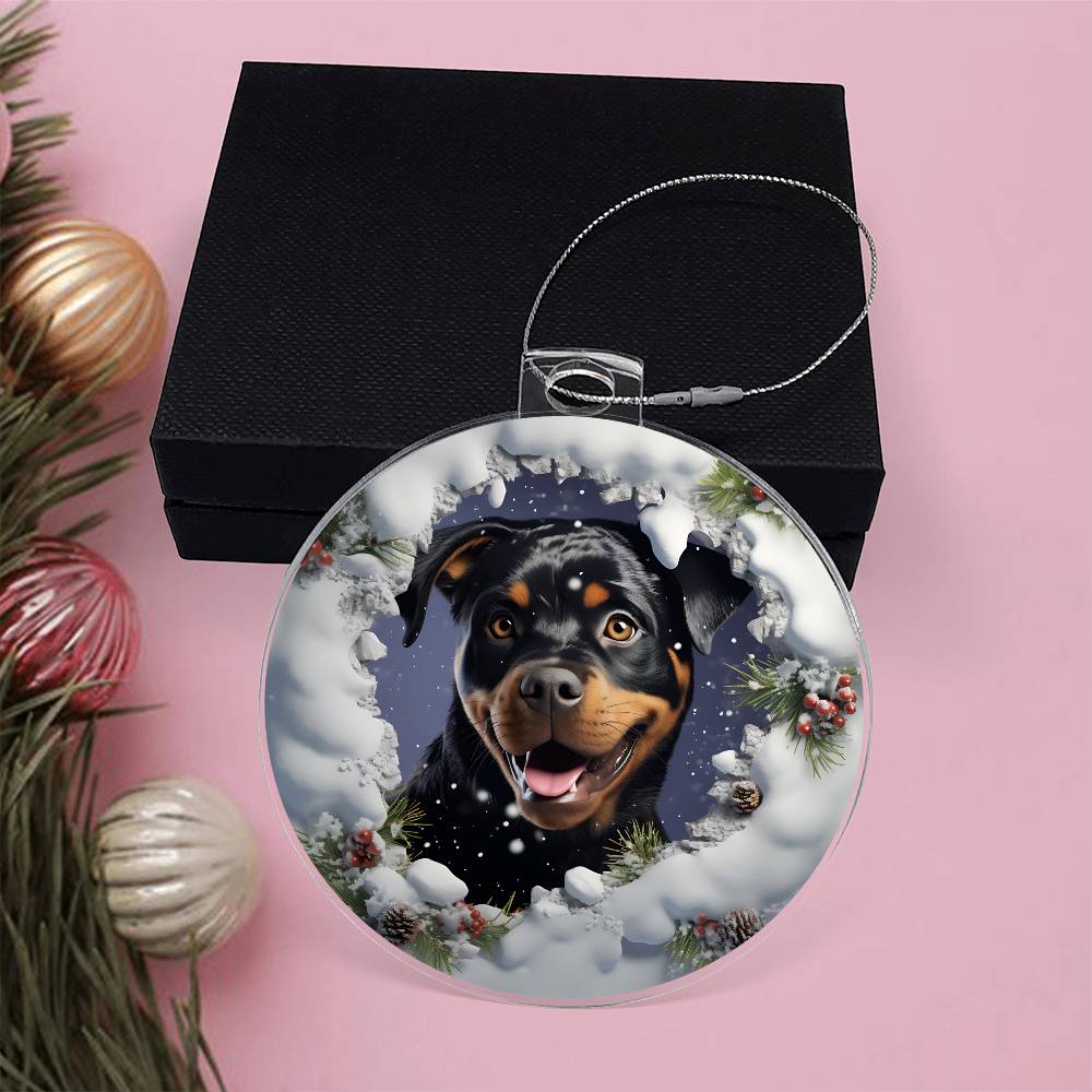 3D Dog christmas Acrylic Ornament