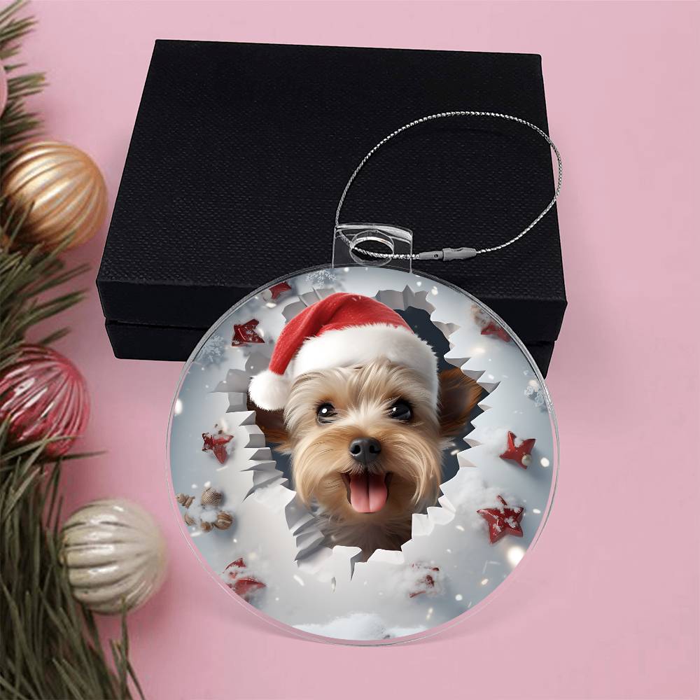 3D Dog  christmas Acrylic Ornament