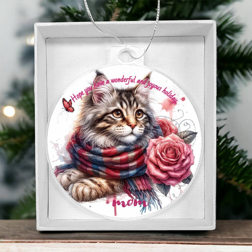 Cat Mom Acrylic Ornament