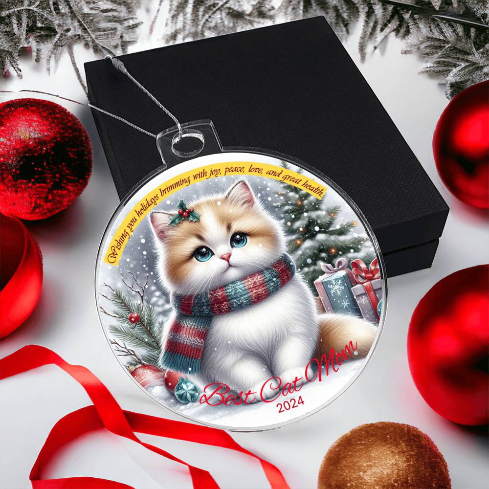 Best Cat Mom Acrylic Ornament