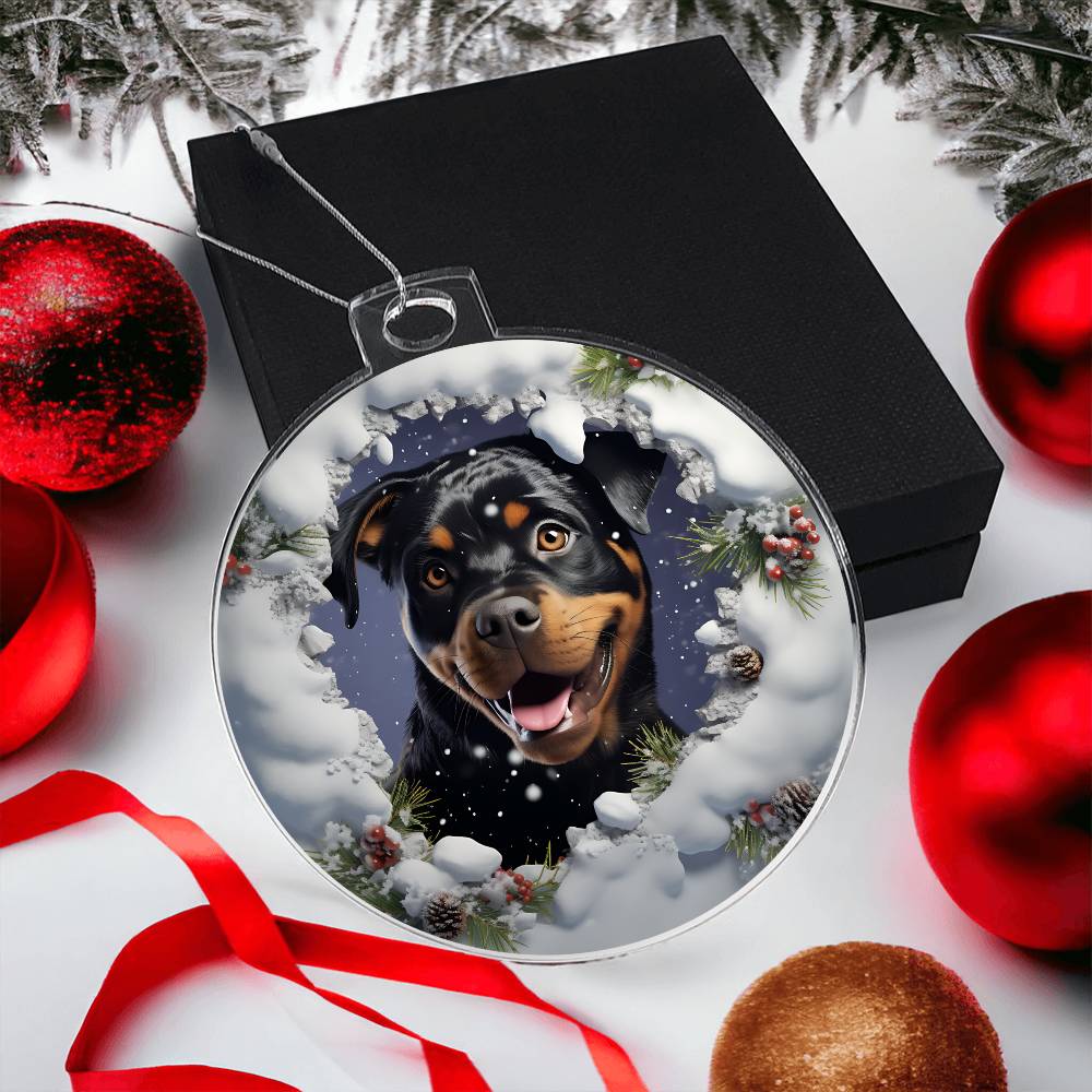 3D Dog christmas Acrylic Ornament