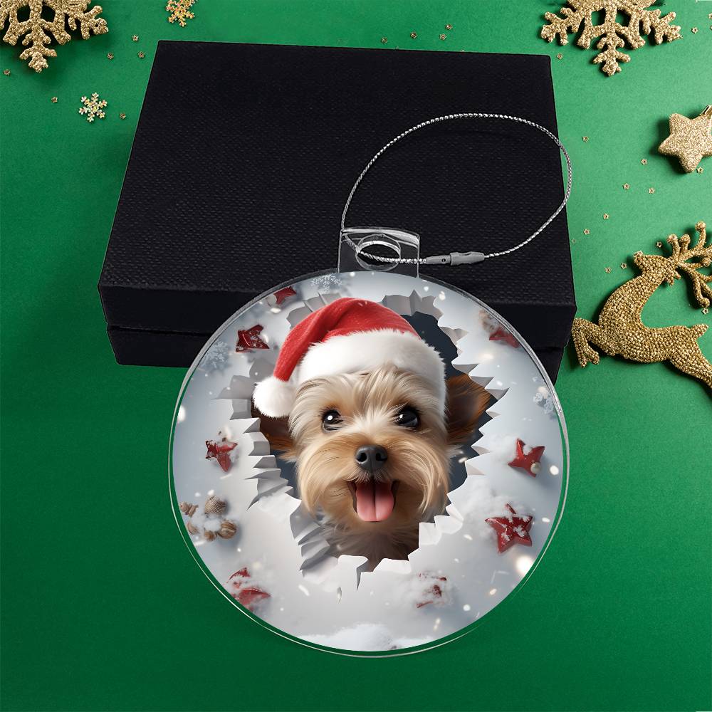 3D Dog  christmas Acrylic Ornament