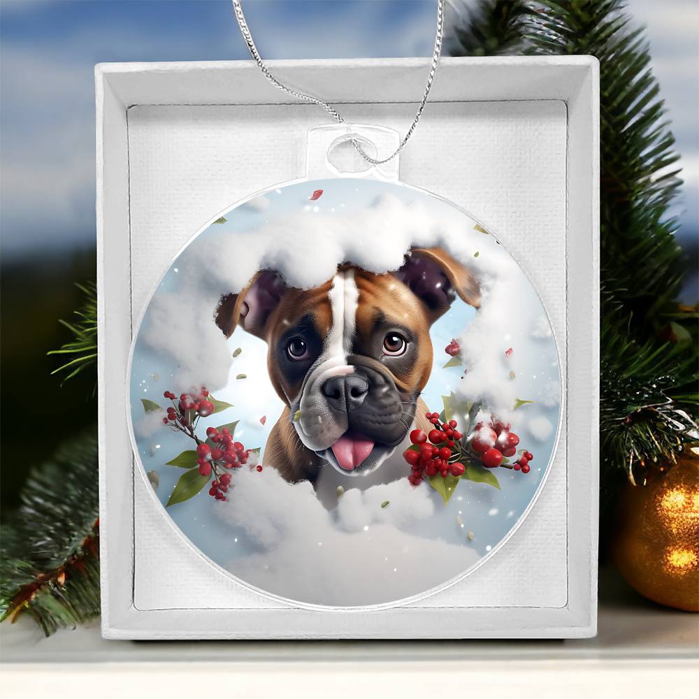 3D Dog christmas Acrylic Ornament