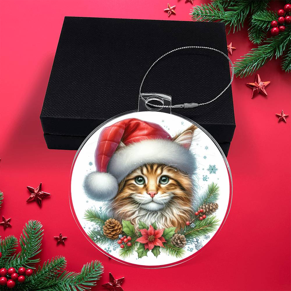 Merry christmas Cat Acrylic Ornament