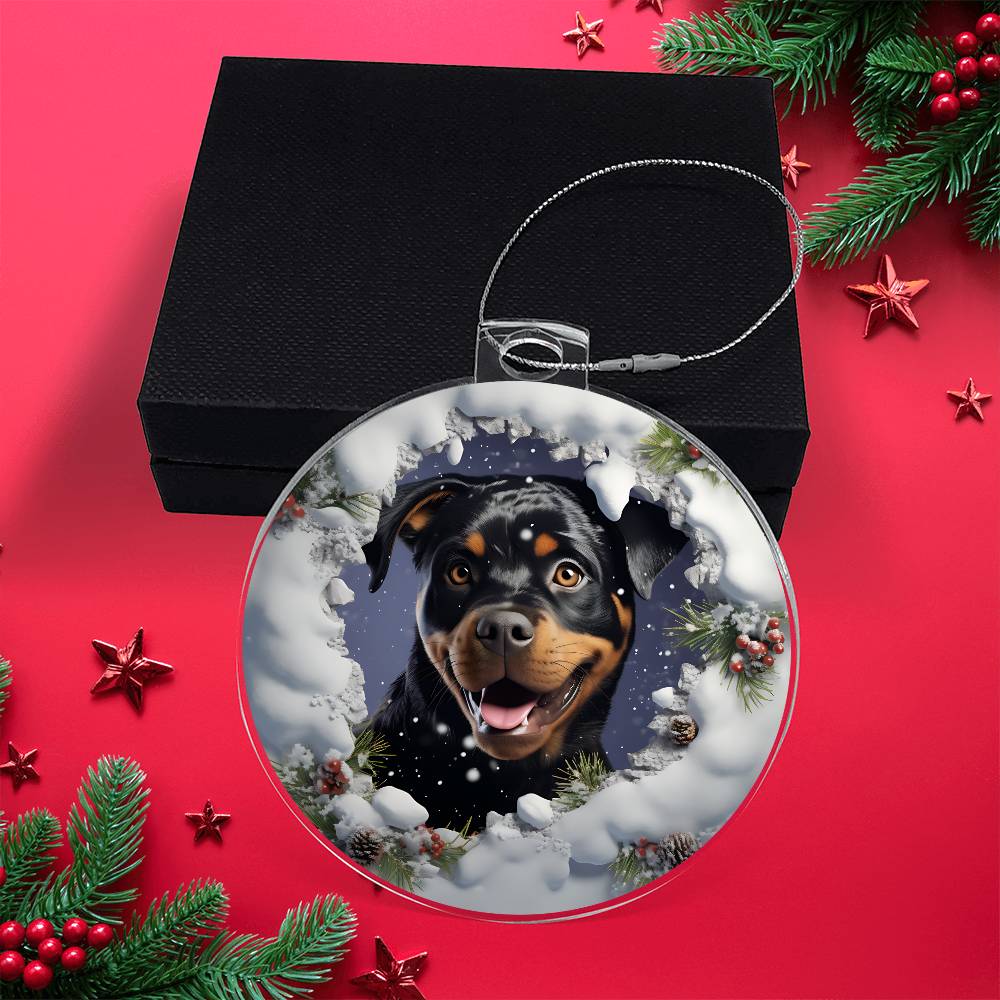 3D Dog christmas Acrylic Ornament