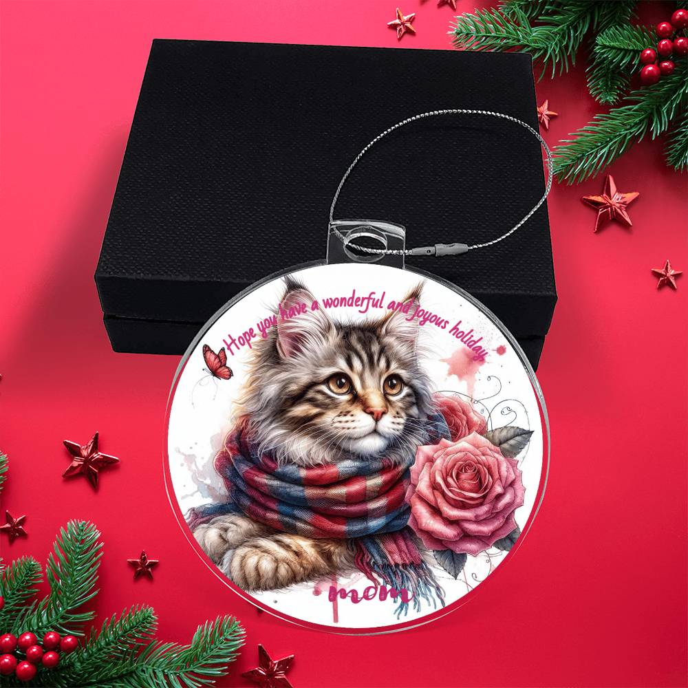 Cat Mom Acrylic Ornament