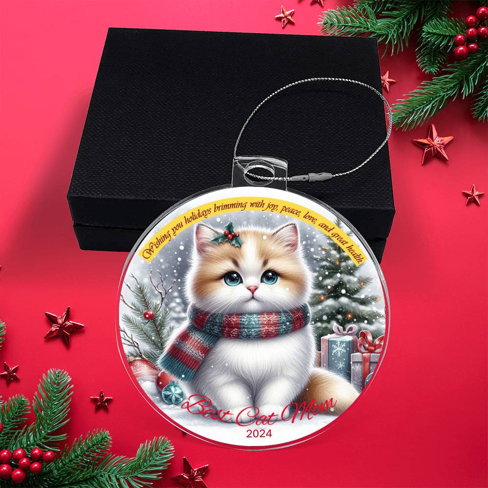 Best Cat Mom Acrylic Ornament