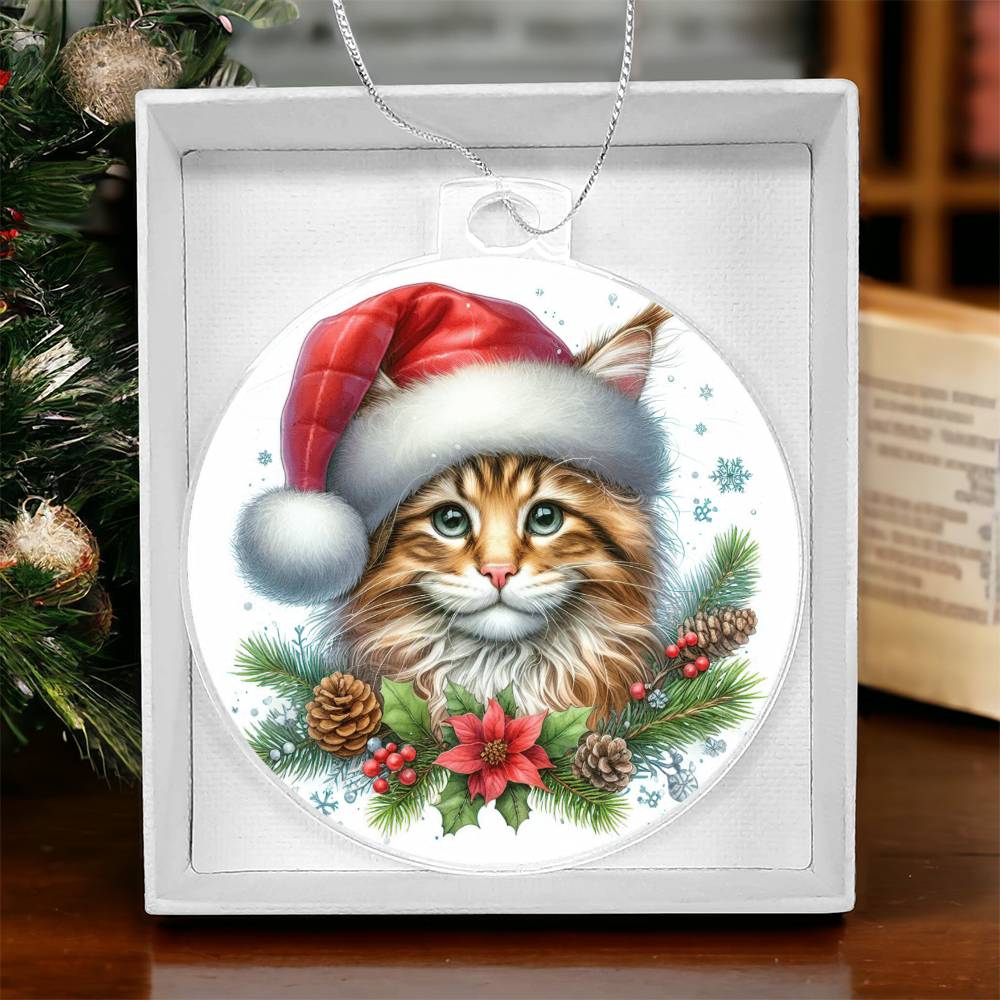 Merry christmas Cat Acrylic Ornament