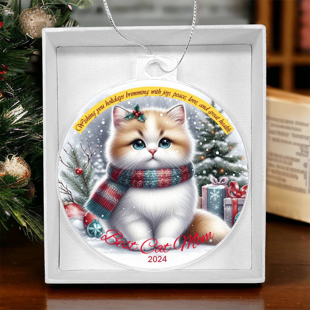 Best Cat Mom Acrylic Ornament