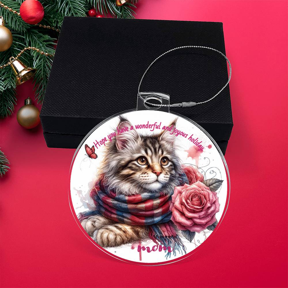 Cat Mom Acrylic Ornament